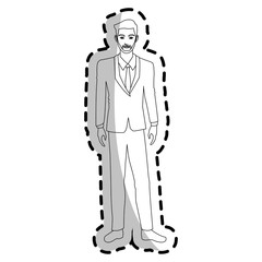 businessman wearing executives clothes over white background. vector illustration