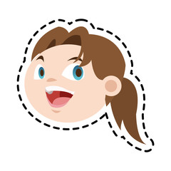 Girl cartoon icon. Kid childhood little and people theme. Isolated design. Vector illustration