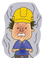 Man Electrician Electrocute