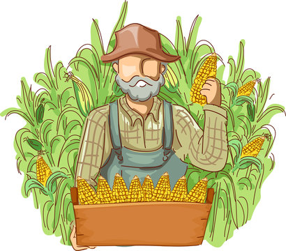 recommend clip art: Man Farmer Cornfields Produce