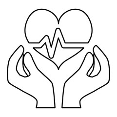 heart cardiogram health icon image vector illustration design 