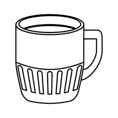 beverage coffee related icons image black line vector illustration design 