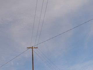 Telegraph pole and electric wire, Nuwara Eliya, Sri Lanka