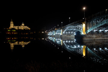 Salamanca cathedral and Enrique Estevan bridge