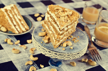 Layer cake with white cream