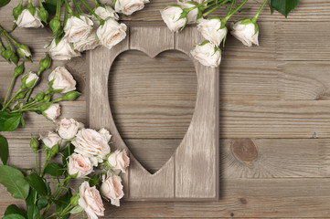 Wooden heart shape frame