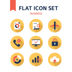 Vector business flat icon set