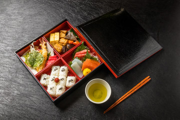 Fototapeta na wymiar 幕の内弁当　japanese box lunch