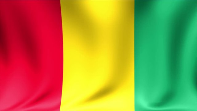 Guinea Flag. Background Seamless Looping Animation. 4K HD Video.
