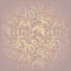pink floral pattern on spotted beige background