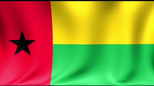 Guinea-Bissau Flag. Background Seamless Looping Animation. 4K HD Video.