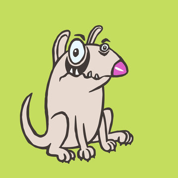 cartoon evil dog vector illustration