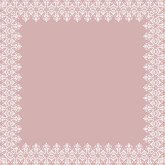 Classic vector white square frame with arabesques and orient elements. Abstract ornament with place for text. Vintage pattern