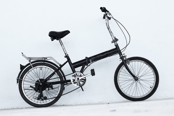 Japanese folding bike isolated.