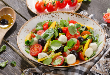 Fresh salad with mozzarella