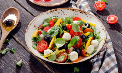 Fresh salad with mozzarella
