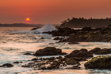 Beautiful sunset on the Indian Ocean