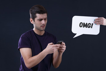 Man using cell phone
