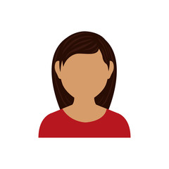 Woman faceless profile icon vector illustration graphic design