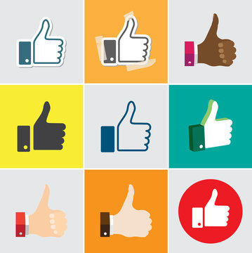 set of thumb up icon