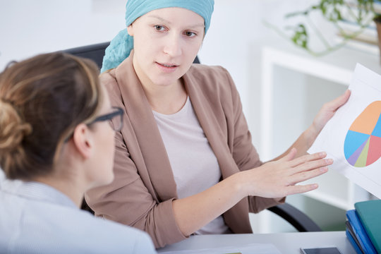 Cancer woman preparing business project