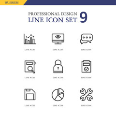Business Line Icon Set