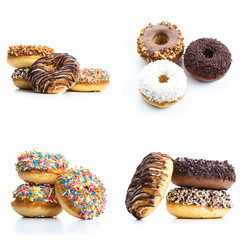  donuts isolated on white background
