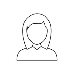 Fototapeta premium Woman faceless profile icon vector illustration graphic design