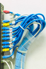 Optic fiber cables connected to data center, Has cable, fiber op