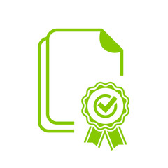 Green sealed certificate vector icon