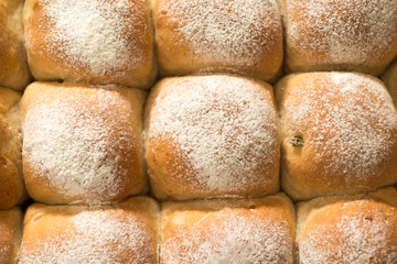 Newly-Baked Bread Buns for Backgrounds