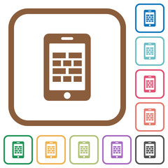 Smartphone firewall simple icons