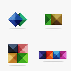 Set of square abstract backgrounds or infographics for content