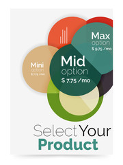 Transparent paper circles with option text