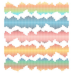 Sound waves vector set. Audio equalizer. Sound & audio waves isolated on white background.
