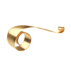 Golden ribbon in a form a wave.