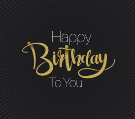 Obraz premium Happy Birthday greeting card with lettering design