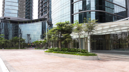 Urban buildings with garden