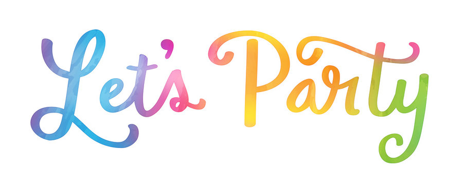 LET’S PARTY Multicoloured Watercolour Invitation Card