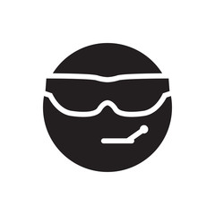 cool emoticon in sunglasses icon illustration