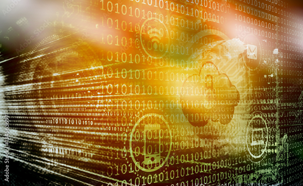 Poster global communication , digital world and binary cods