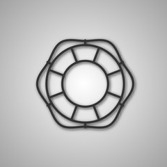 Gray icon lifebuoy, vector illustration.