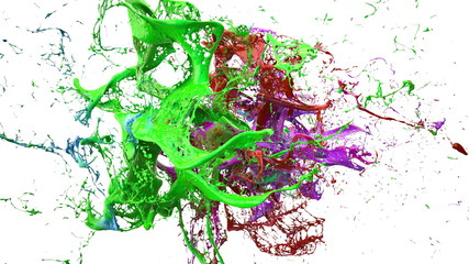 Fototapeta na wymiar inks splashes in white background 3d illustration