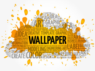 WALLPAPER word cloud, creative business concept background