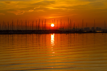 Fototapeta premium sunset on docklands