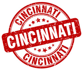 Cincinnati red grunge round vintage rubber stamp