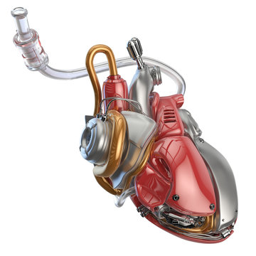 concept robot heart 3d illustration