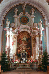Fototapeta na wymiar Interior of the church at Engelberg