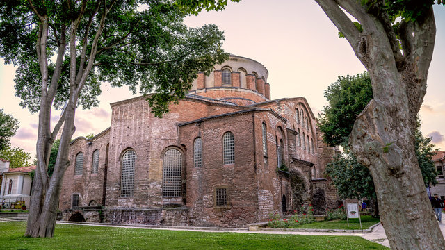 Istanbul, Turkey - June 23, 2015: The Hagia Irene Orthodox Church. These landmarks are preserved Byzantine Temples in Istanbul, Turkey.