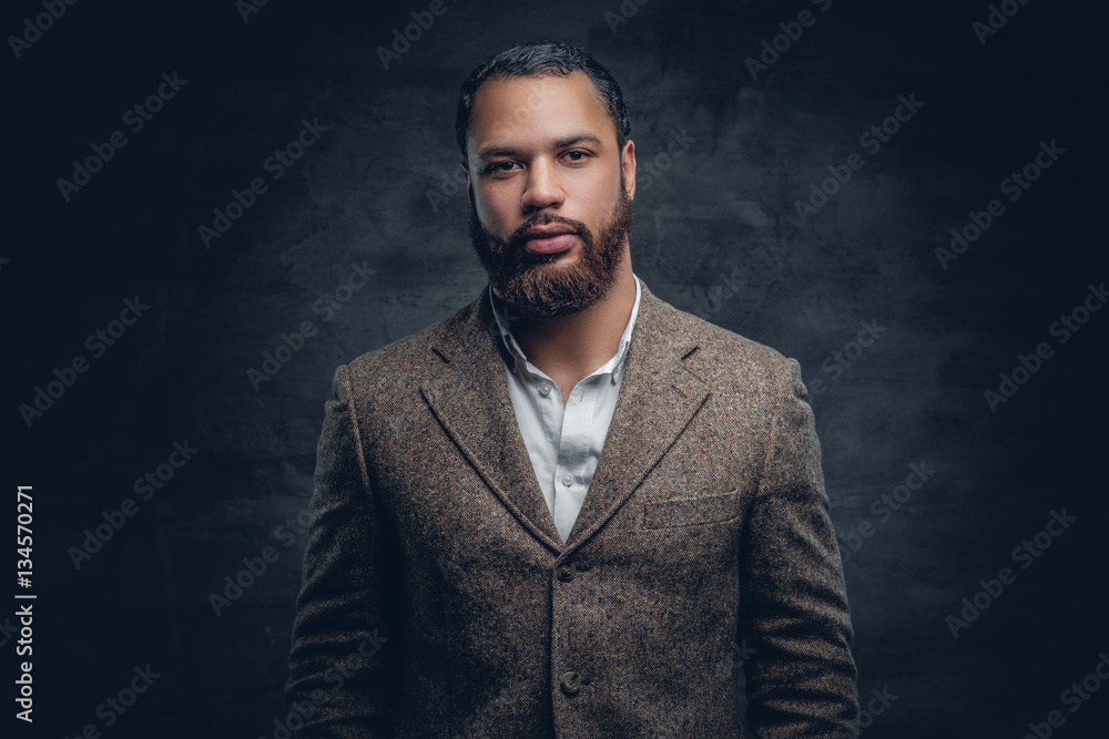 Wall mural Black man in a wool suit.